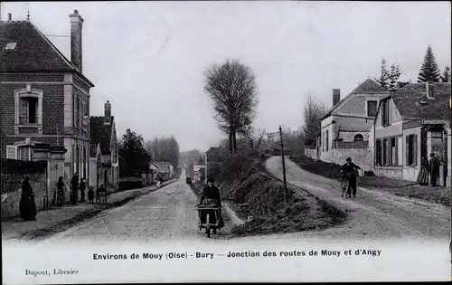 Ak Bury Oise, Kreuzungen der Straßen Mouy und Angy