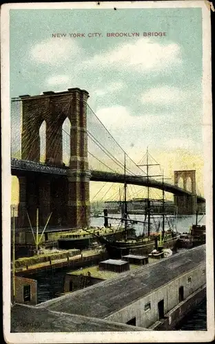 Ak Brooklyn New York City USA, Brooklyn Bridge
