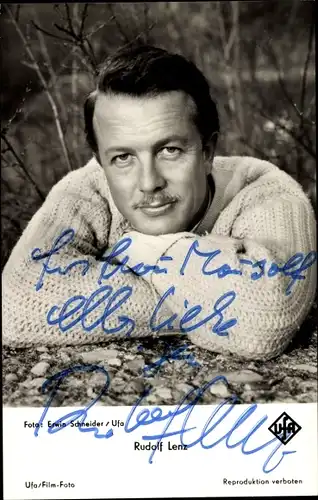 Ak Schauspieler Rudolf Lenz, Portrait, Autogramm