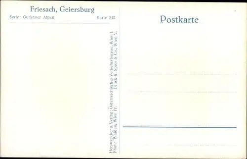 Ak Friesach in Kärnten, Geiersburg