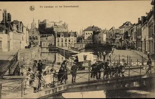 Ak Brüssel, Lievekaai, Gravenkasteel