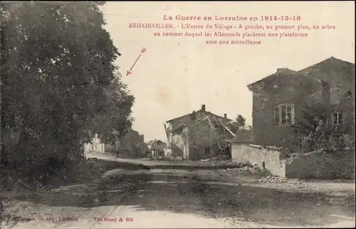Ak Rehainviller Meurthe et Moselle, Dorfeingang