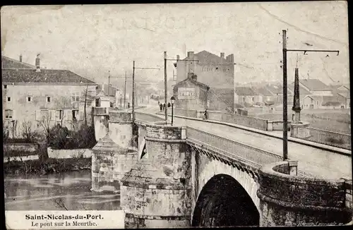 Ak Saint Nicolas de Port Meurthe et Moselle, Brücke über die Meurthe