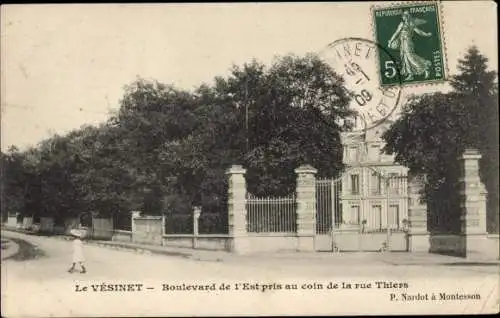 Ak Le Vésinet Yvelines, Boulevard de l'Est, aufgenommen an der Ecke Rue Thiers