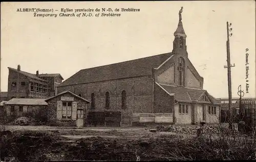 Ak Albert Somme, Provisorische Kirche Notre-Dame-de-Brebieres