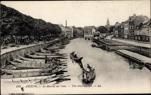 Ak Amiens-Somme, Der Spaziergang auf dem Wasser