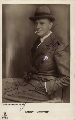Ak Schauspieler Harry Liedtke, Portrait, Autogramm