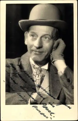 Ak Schauspieler Hans Rose, Portrait, Autogramm