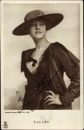 Ak Schauspielerin Lya Ley, Portrait, Autogramm