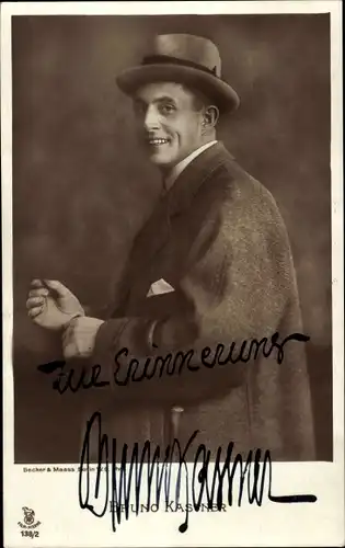 Ak Schauspieler Bruno Kastner, Portrait, Autogramm