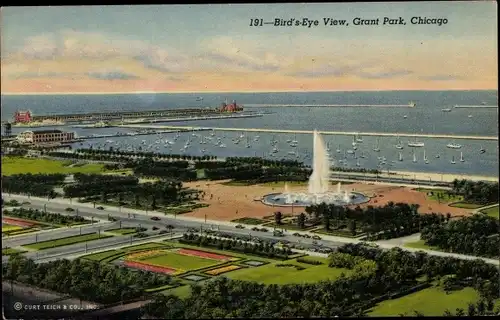 Ak Chicago Illinois USA, Vogelperspektive, Grant Park