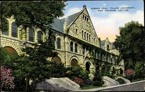 Ak New Orleans Louisiana USA, Gibson Hall, Tulane University