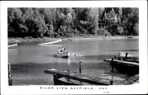 Ak Ontario Kanada, Blick auf den Fluss Bayfield