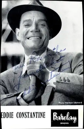 Ak Schauspieler Eddie Constantine, Portrait, Autogramm