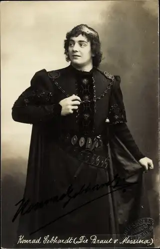Ak Schauspieler Konrad Gebhardt, Braut von Messina, Autogramm