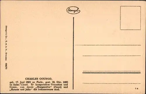 Ak Komponist Charles Gounod, Portrait