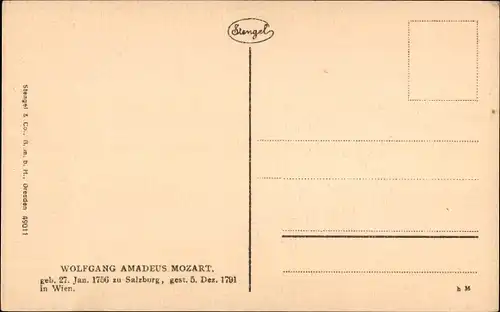 Ak Komponist Wolfgang Amadeus Mozart, Portrait