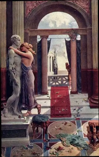 Künstler Ak Mastroianni, Domenico, Szene aus Quo Vadis, Eunikes Kuss