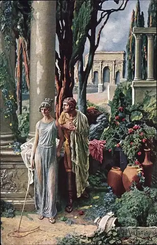 Künstler Ak Mastroianni, Domenico, Szene aus Quo Vadis, Vinicius und Lygia