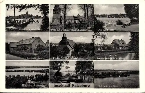 Ak Ratzeburg im Herzogtum Lauenburg, Dom, Jugendherberge, Küchensee, Fischerei