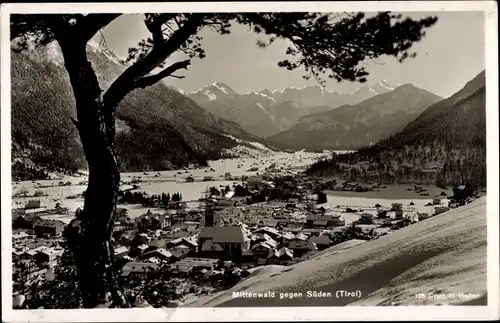 Ak Mittenwald in Oberbayern, Panorama, Winter