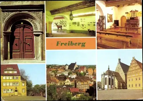 Ak Freiberg in Sachsen, Renaissance-Portal, Naturkundemuseum, Stadt- und Bergbaumuseum, Dom