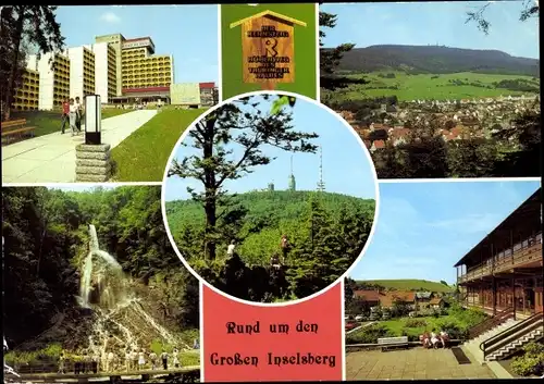 Ak Brotterode in Thüringen, Großer Inselsberg, FDGB-Ferienheim August Bebel, Trusetaler Wasserfall