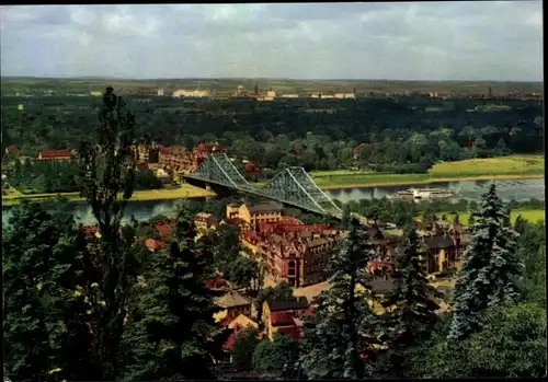 Ak Dresden Loschwitz, Blick von der Loschwitzhöhe