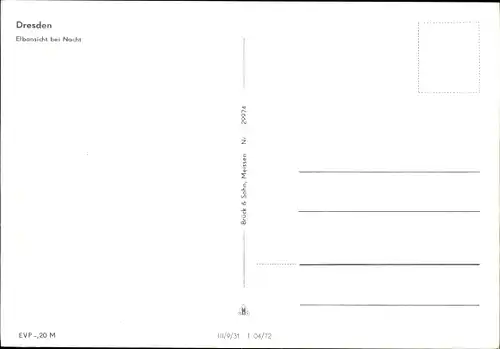 Ak Dresden Altstadt, Elbansicht bei Nacht