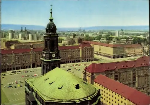 Ak Dresden Altstadt, Kreuzkirche und Altmarkt