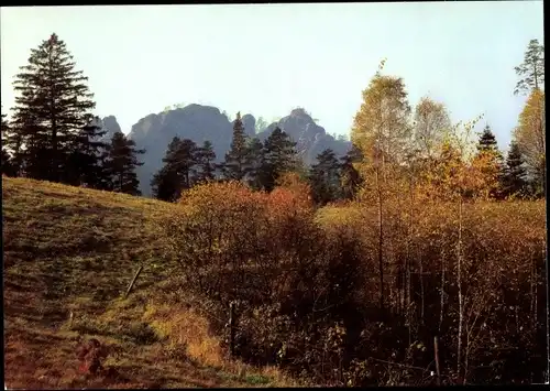 Ak Sächsische Schweiz, Landschaft, Herbstmotiv