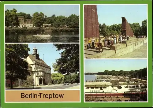 Ak Berlin Treptow, Restaurant Zenner, Rathaus, Sowjetisches Ehrenmal, Anlegestelle der Weißen Flotte