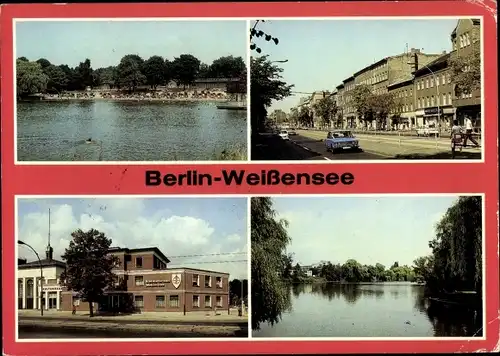 Ak Berlin Weißensee, Klement Gottwald Allee, Freibad am Orankesee, Obersee