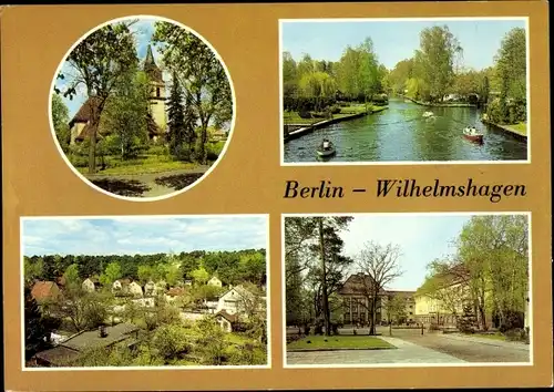 Passepartout Ak Berlin Köpenick Wilhelmshagen, Taborkirche, Wilhelm Guddorf Oberschule