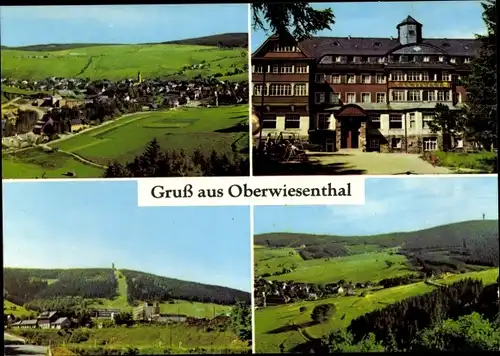 Ak Oberwiesenthal im Erzgebirge, Panorama, Ferienheim Aktivist der IG Wismut, Fichtelberg