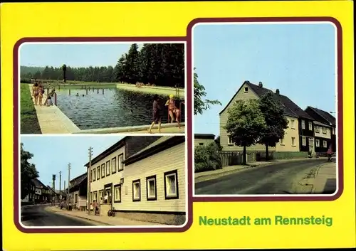 Ak Neustadt am Rennsteig Großbreitenbach in Thüringen, Schwimmbach, FDGB Erholungsheim Am Kammweg
