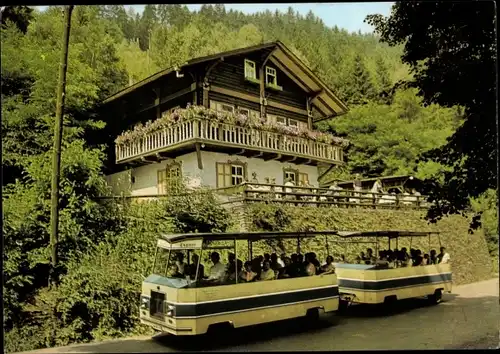 Ak Schwarzburg in Thüringen, Schweizerhaus im Schwarzatal, Schwarzatal Express