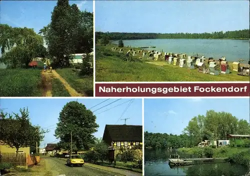 Ak Fockendorf in Thüringen, Naherholungsgebiet, Strand, Straßenansicht, Steg