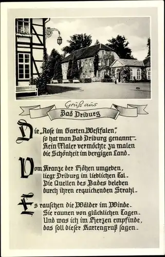 Ak Bad Driburg in Westfalen, Teilansicht, Gedicht