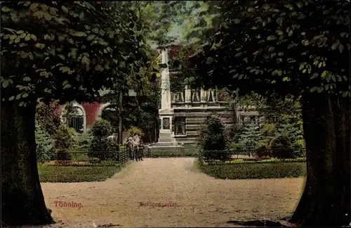 Ak Tönning an der Eider Nordfriesland, Schlossgarten, Säule