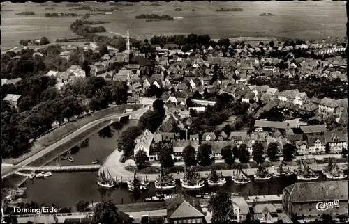 Ak Tönning an der Eider Nordfriesland, Luftaufnahme