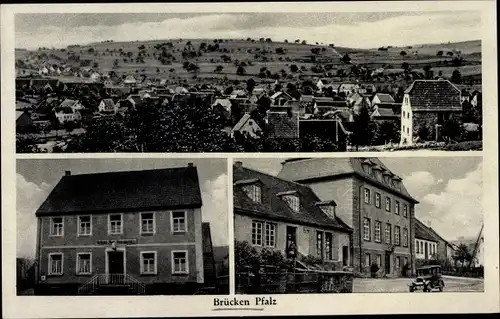 Ak Brücken in der Pfalz, Gesamtansicht, Gasthaus Hinkelmann