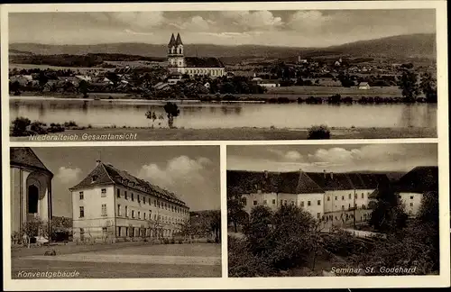 Ak Niederalteich Niederbayern, Gesamtansicht, Konventgebäude, Seminar St. Godehard