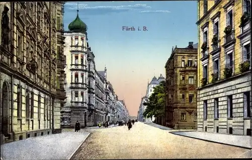 Ak Fürth in Mittelfranken Bayern, Straße