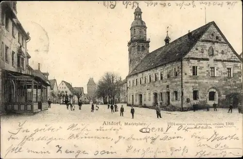 Ak Altdorf bei Nürnberg in Mittelfranken Bayern, Marktplatz