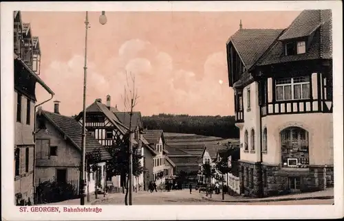 Ak Sankt Georgen im Schwarzwald, Bahnhofstraße