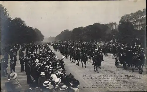 Ak Paris, La Revue vom 14. Juli 1913 in Longchamp, Nach der Revue
