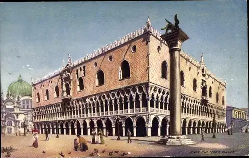 Künstler Ak Venezia Venedig Veneto, Markusplatz mit Dogenpalast, Tuck 7038