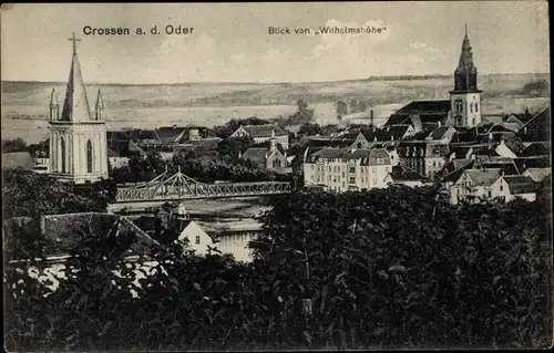 Ak Krosno Odrzańskie Crossen Oder Ostbrandenburg, Blick von Wilhelmshöhe