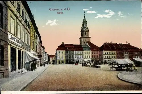 Ak Krosno Odrzańskie Crossen Oder Ostbrandenburg, Marktplatz
